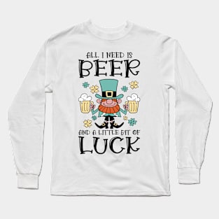 St. Patrick's Day Beer Shamrock Clover Luck Long Sleeve T-Shirt